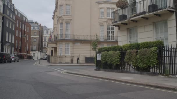 Lege Straat Mayfair Londen Engeland Welvarend Chique Stadsgebied — Stockvideo