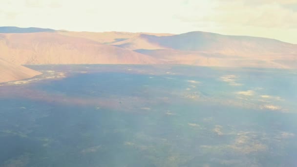Fagradalsfjall Island Volcano Eruption Letecký Dron Záběr Suché Vulkanické Pláně — Stock video