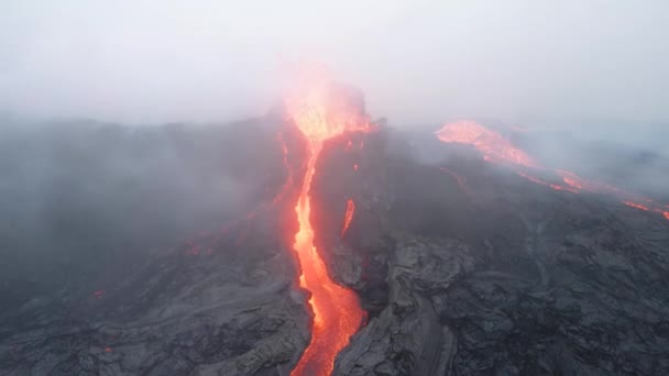 Drone Video Aéreo Erupción Volcánica Islandia 2021 — Vídeo de stock