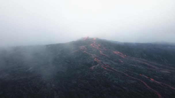 Drone Luchtfoto Van Ijsland Vulkaanuitbarsting 2021 — Stockvideo