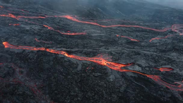 Drone Video Aéreo Erupción Volcánica Islandia 2021 — Vídeos de Stock