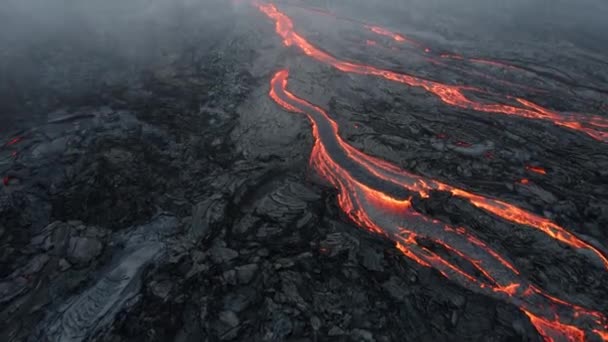 4K关于2021年冰岛火山喷发的无人机视频 — 图库视频影像