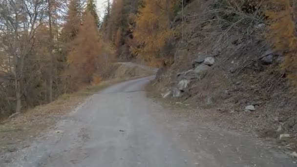 Piękna Górska Droga Alpach Szwajcarskich Nie Asfaltu Droga Jest Jednotorowa — Wideo stockowe