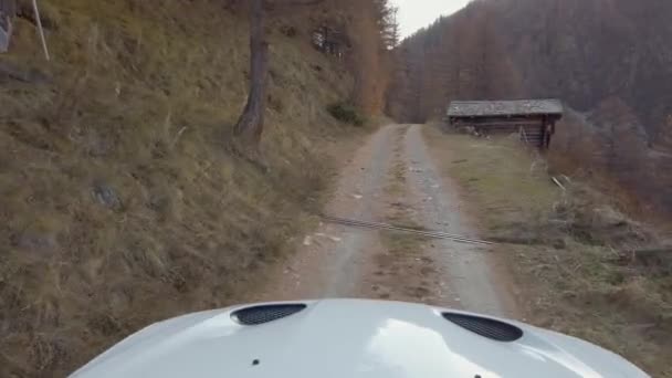 スイスアルプスの美しい山道 アスファルトや道路はシングルトラックです スイスの山岳パノラマ付きの田舎道 — ストック動画