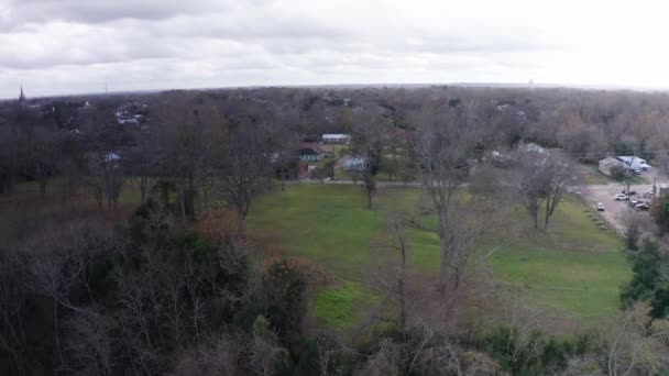 Wide Aerial Panning Shot Site Historic Fort Rosalie Natchez Mississippi — Stock Video