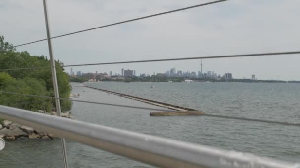 View Toronto City Lakeshore Bridge Tower — Stock Video