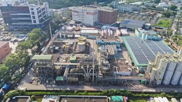 Pemandangan Udara Atas Pabrik Minyak Hong Kong Yuen Long Industrial — Stok Video