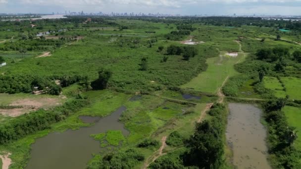 Images Aériennes Sur Paysage Verdoyant Paisible Milieu Silk Island Koh — Video