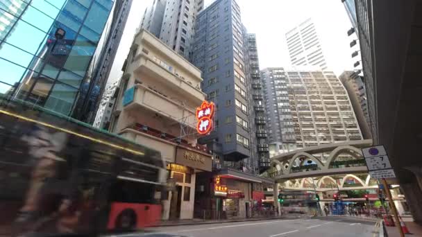 Tak Hing Pfandhaus Mit Leuchtreklame Architektur Von 1951 Causeway Bay — Stockvideo