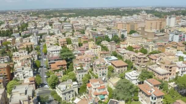 Revelación Aérea Cinematográfica Del Barrio Monteverde Roma Italia Hermoso Día — Vídeo de stock