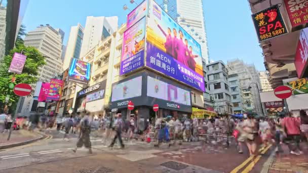 Timelapse Una Folla Vicino Hysan Place Lee Garden Road Causeway — Video Stock