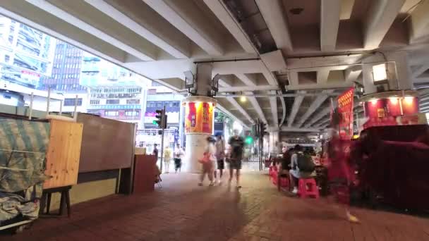 Villain Petty Person Battendo Sotto Canal Road Causeway Bay Hong — Video Stock