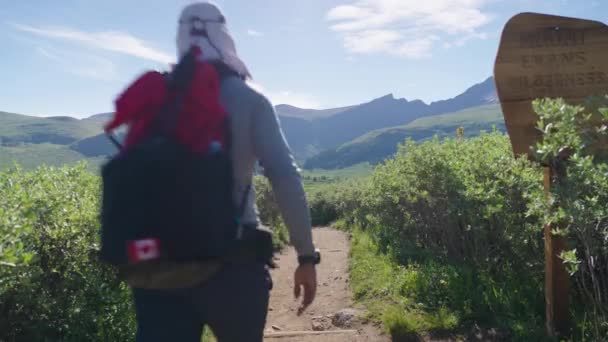 Πεζοπόρος Μπαίνοντας Στο Όρος Evans Wilderness Mount Bierstadt Colorado — Αρχείο Βίντεο