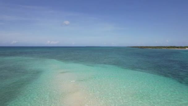 Schipbreuk Een Zandbank Zanzibar Tanzania — Stockvideo