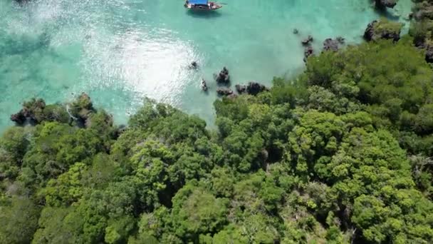 Riflesso Del Sole Nella Laguna Blu Zanzibar — Video Stock