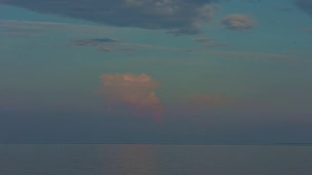 Nyugodt Pasztell Színű Felhő Horizont Tenger Timelapse — Stock videók