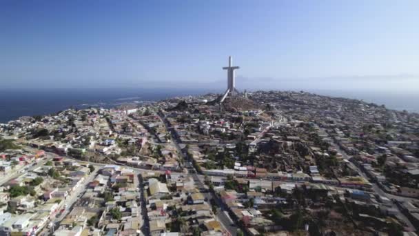 Křížová Památka Vesnice Coquimbo Severní Pobřeží Chile — Stock video