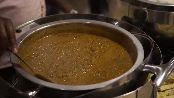 Video Ikonického Indického Pokrmu Dal Machani Nebo Machni Vyrobeno Složek — Stock video