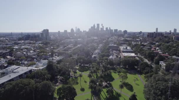 悉尼Cbd Skyline来自澳大利亚新南威尔士州雷德芬公园 — 图库视频影像