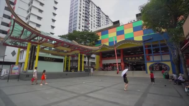Chinatown Complex Wide View Singapore — Stock Video