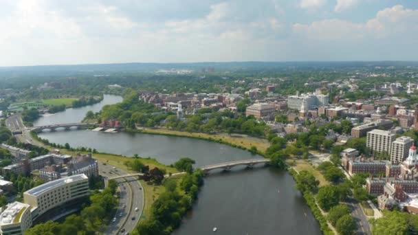 Vol Drone Dessus Rivière Charles Boston Cambridge — Video