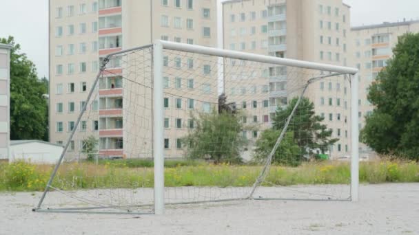 Viento Moviendo Red Gol Fútbol — Vídeos de Stock