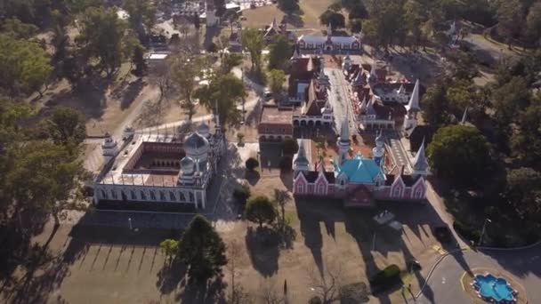 Castelo Medieval República Das Crianças Abandonada Parque Temático Repblica Los — Vídeo de Stock