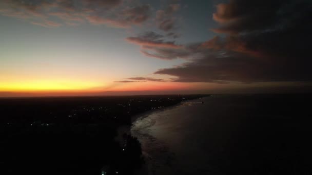 Merveilleux Coucher Soleil Rouge Dans Océan Indique Zanzibar — Video