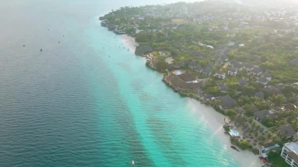Nungwi Beach Zanzibar Tanzania June 2022 Various Resorts Coast Indian — Stock video