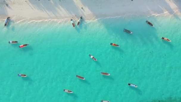 Nungwi Beach Zanzibar Tanzania June 2022 Boats Indian Ocean Sunny — 비디오