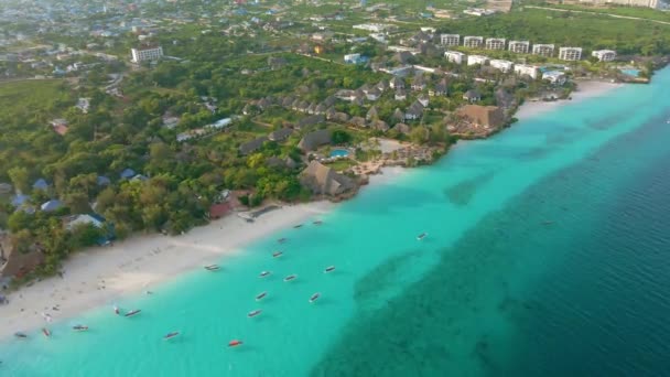 Nungwi Beach Zanzibar Tanzania June 2022 Various Resorts Coast Indian — 비디오