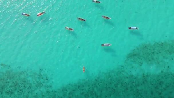Nungwi Beach Zanzibar Tanzania June 2022 Boats Indian Ocean Sunny — Stok video