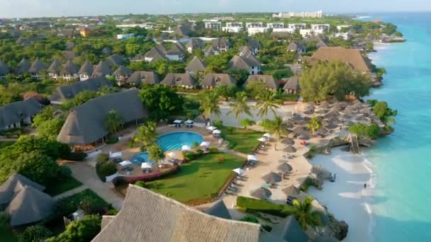 Nungwi Beach Zanzibar Tanzania June 2022 Resort Coast Indian Ocean — Stock videók