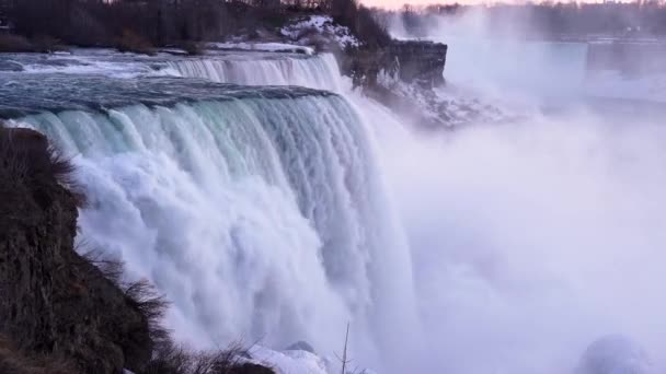 Szybko Płynąca Woda Wodospadzie Niagara Witt Mist Ontario Kanadzie Statyczne — Wideo stockowe