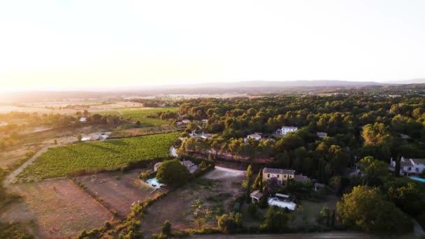 Provence Fransa Kırsal Tarım Arazileri Yaz Günbatımı — Stok video