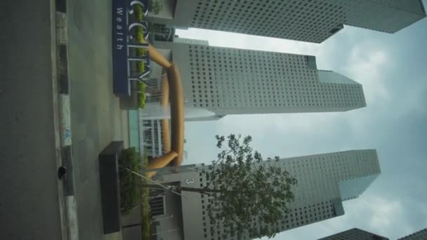 Suntec Città Fontana Della Ricchezza 180D Primo Piano Vista Singapore — Video Stock