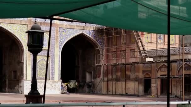 Kilátás Állványzat Wazir Khan Mecset — Stock videók