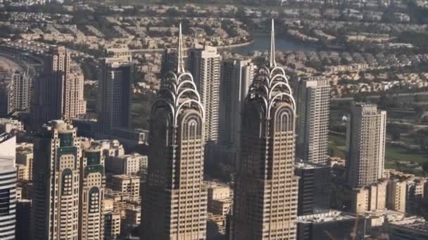 Volo Elicottero Dubai Emirati Arabi Uniti Veduta Aerea Kazim Business — Video Stock