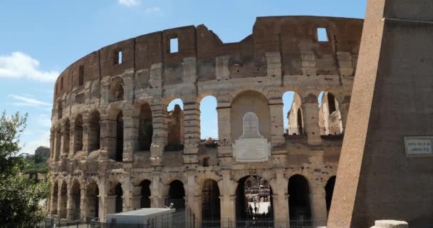 Coliseu Interior Parede Lateral Sul Contraforte Parede Exterior Roma Itália — Vídeo de Stock