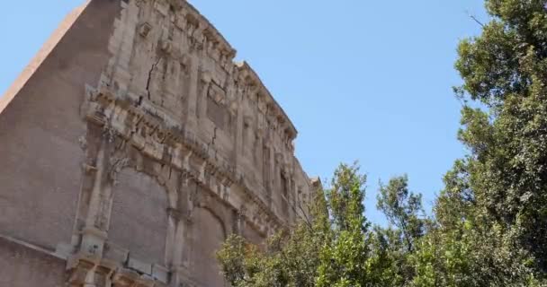 Close Van Noordoostelijke Steunpilaar Van Het Colosseum Rome Italië — Stockvideo