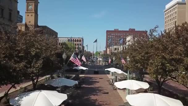 Drone Shots Canton City Estados Unidos Calles Edificios Tráfico Coches — Vídeo de stock