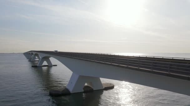 Vol Drone Côté Pont Zélande Qui Relie Les Îles Schouwen — Video