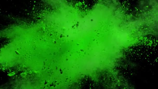 Super Slow Motion Shot Green Powder Robbanás — Stock videók