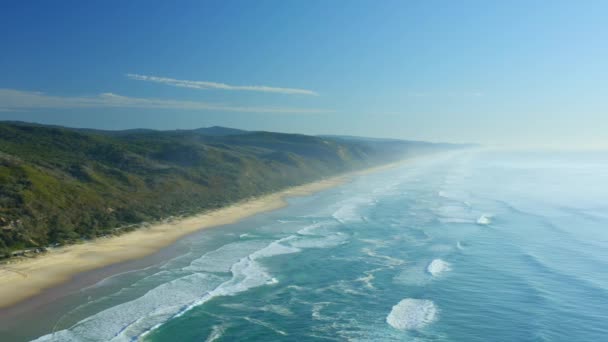 Beautiful Turquoise Coast Double Island Point Queensland Australia Drone — стокове відео