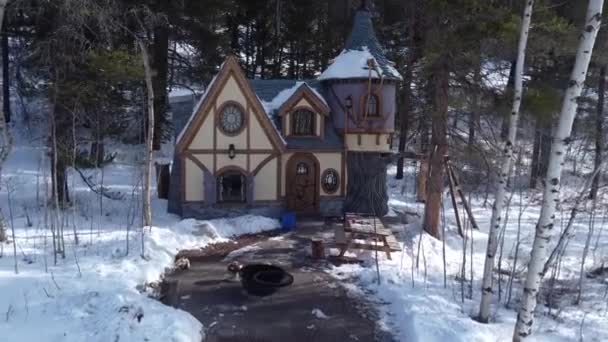 Drohnenaufnahmen Einer Magischen Spielhaus Landschaft Lethbridge Kanada — Stockvideo
