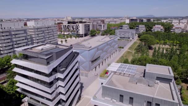 Beautiful Apartment Buildings Aerial Montpellier France — Stock Video