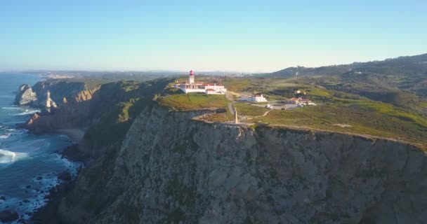 Cabo Roca灯塔 美丽的大自然来自葡萄牙 — 图库视频影像