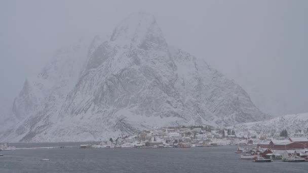 Vista Aldeia Reine Ilhas Lofoten Norway — Vídeo de Stock
