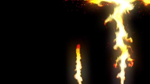 Flammes Feu Sur Fond Noir Les Vraies Flammes Feu Sont — Video