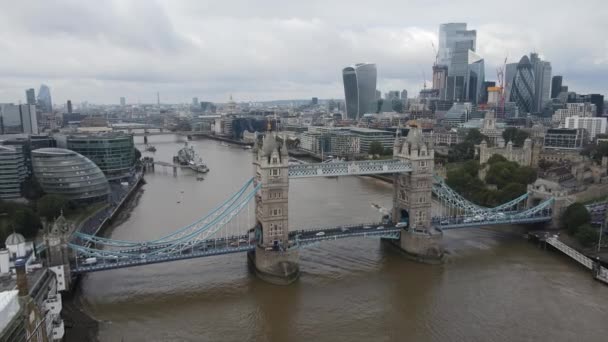 Aproxime Fragmento Ponte Torre Sobre Rio Tamisa — Vídeo de Stock